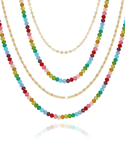 Guess Rainbow Multi Layered Beaded Necklace