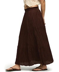 Lucky Brand Women's Tiered Broomstick Pull-On Maxi Skirt