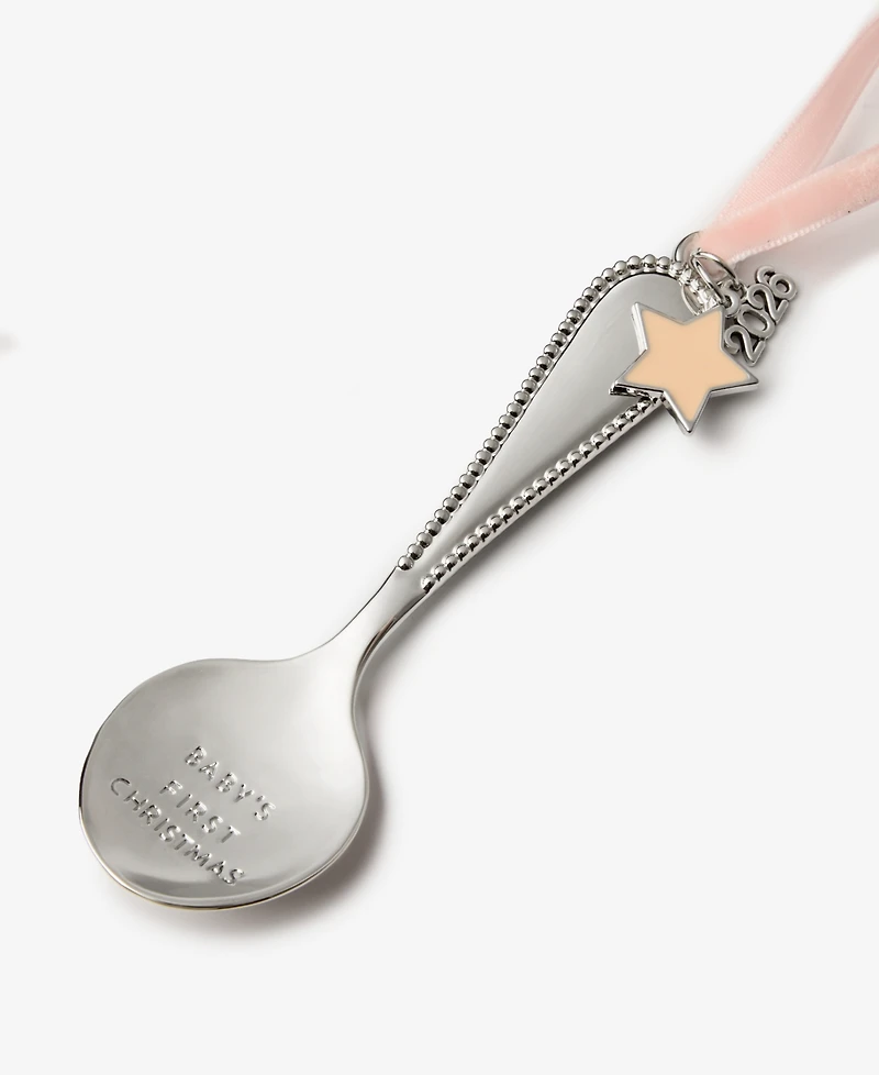 Holiday Lane Baby's First Pink Christmas Spoon 2026 Ornament, Macy's Exclusive