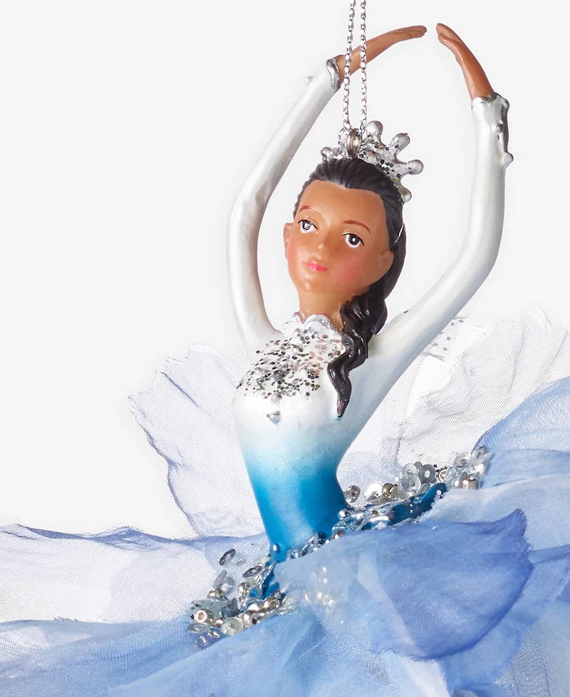 Holiday Lane Ballet Dancing African American Ballerina in Blue Ornament, Exclusively at Macy's