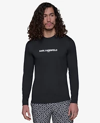 Karl Lagerfeld Paris Men's Long-Sleeve Logo Rashguard