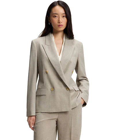 Boss by Hugo Women's Melange Virgin Wool Regular-Fit Blazer