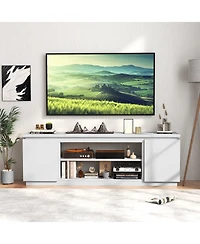 Gouun 70-Inch Anti-Tip Tv Cabinet with Soft-Close Doors for TVs Up to 80 Inches