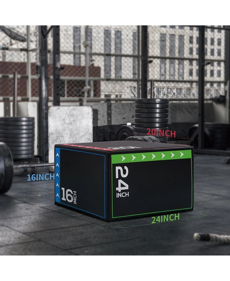 BalanceFrom Jumping Plyo Exercise Box 3 in 1 Home Gym Workout 10 Lbs, Multicolor