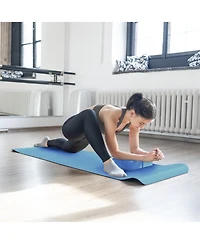 BalanceFrom 7 Piece Yoga Set, with Mat & Towel, Home Workout Equipment, Blue