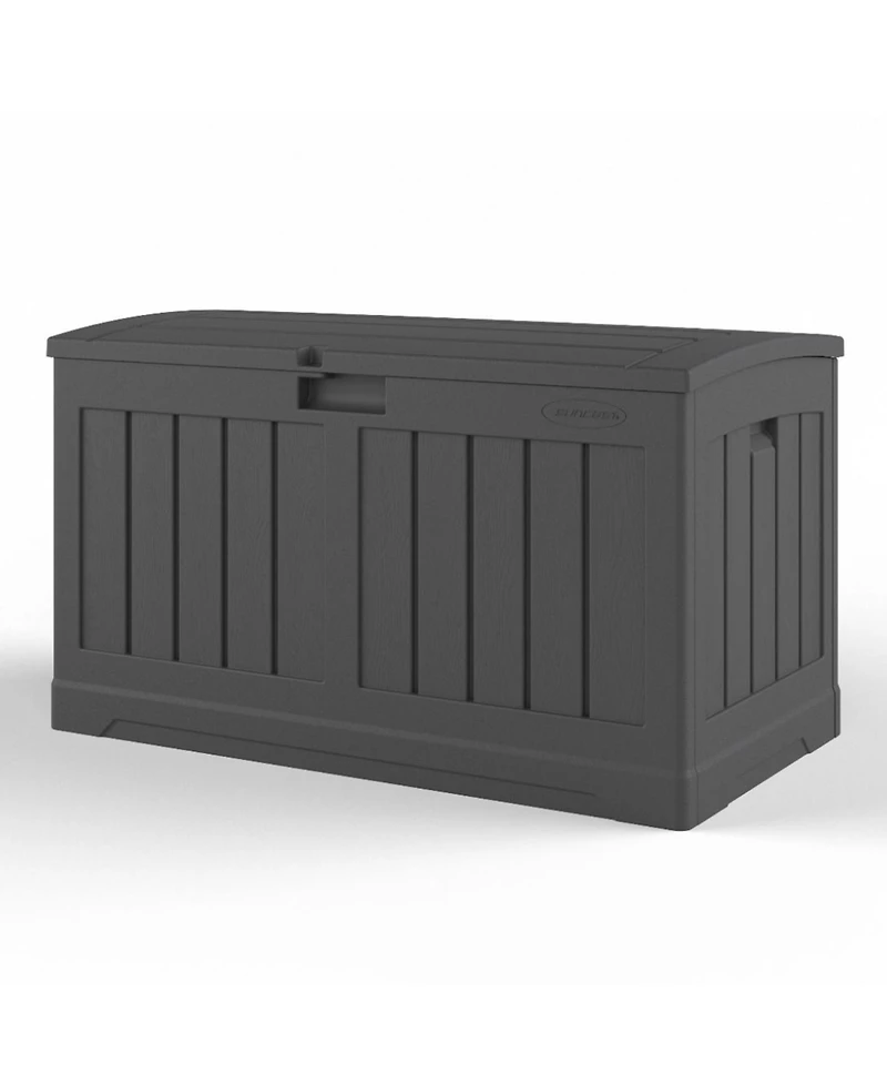 Suncast 50 Gallon Medium Resin Outdoor Storage Deck Box with Lid, Peppercorn