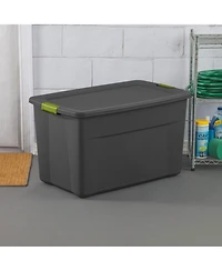 Sterilite 35 Gallon Storage Tote Box with Latching Container Lid, Gray (4 Pack)