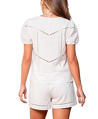 Cupshe Women's Lace-Trim Short Set