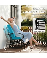 Outsunny 2-Person Outdoor Glider Bench with Cushions,