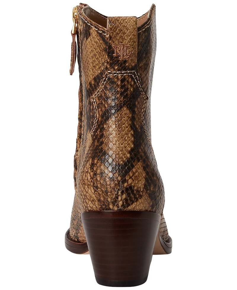 Lauren Ralph Women's Harpher Burnished Leather Booties