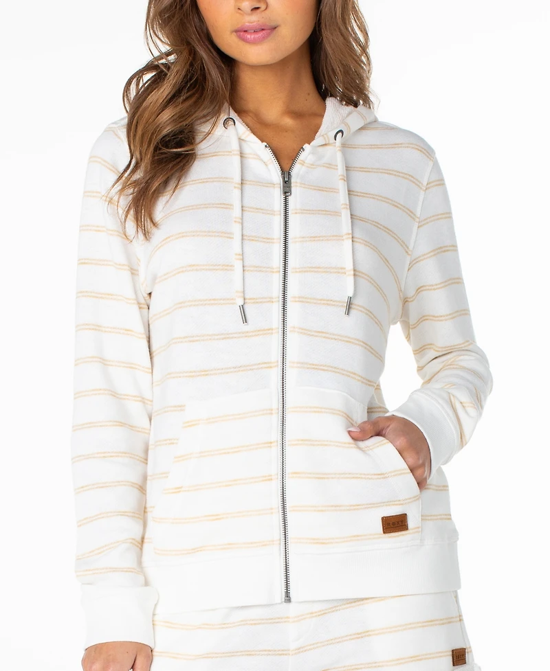 Roxy Women's Perfect Wave Striped Zip-Up Hoodie