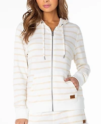 Roxy Women's Perfect Wave Striped Zip-Up Hoodie