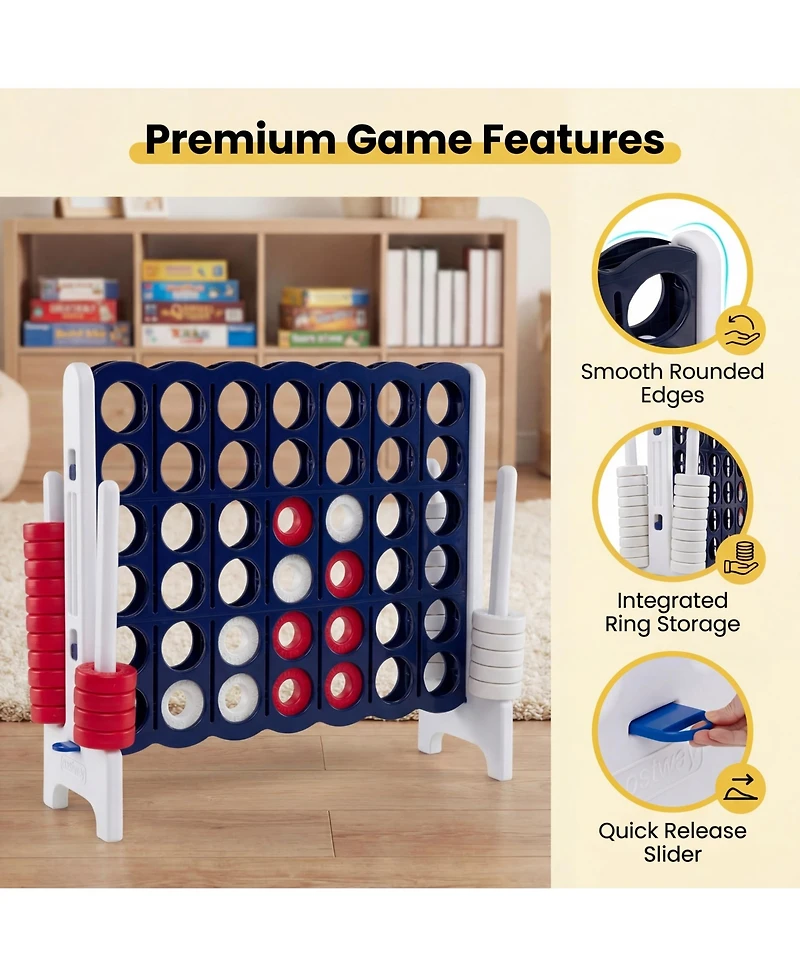 Costway Jumbo 4-to-Score 4 in A Row Board Game Set Outdoor Indoor Kids Adults Family Fun