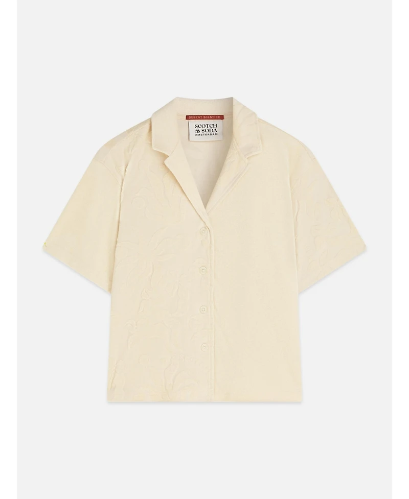 Scotch & Soda Women's Towelling Short Sleeved Shirt