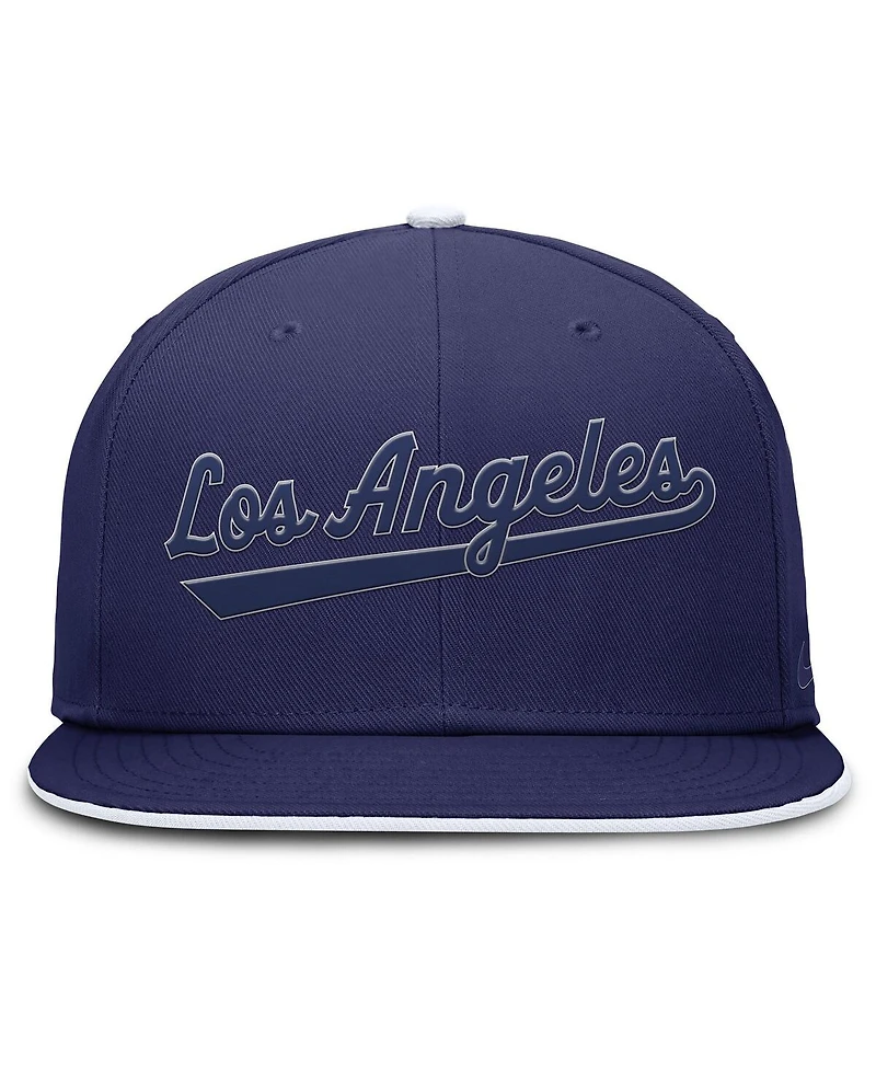 Nike Men's Royal Los Angeles Dodgers Dri-fit Round Bill True Fitted Hat