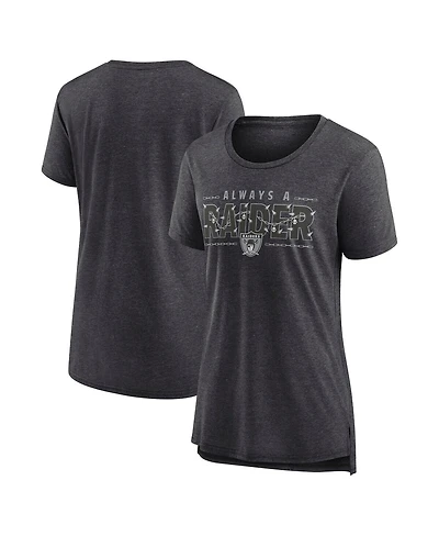 Nike Women's Charcoal Las Vegas Raiders Vintage Graphic Tri-Blend Scoop Neck T-Shirt