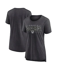 Nike Women's Charcoal Las Vegas Raiders Vintage Graphic Tri-Blend Scoop Neck T-Shirt