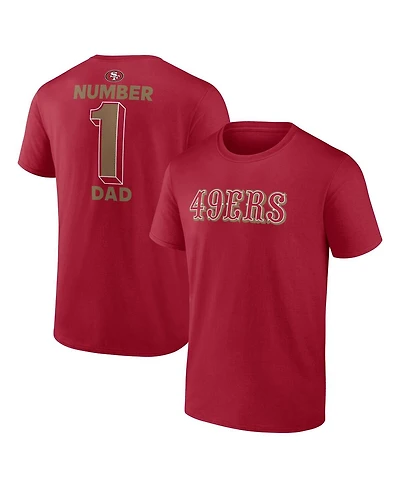 Logo Athletic Men's Scarlet San Francisco 49ers 1 Dad Jersey T-Shirt