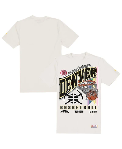 New Era Men's Cream Denver Nuggets Oversized City Edition Remix Vintage T-Shirt