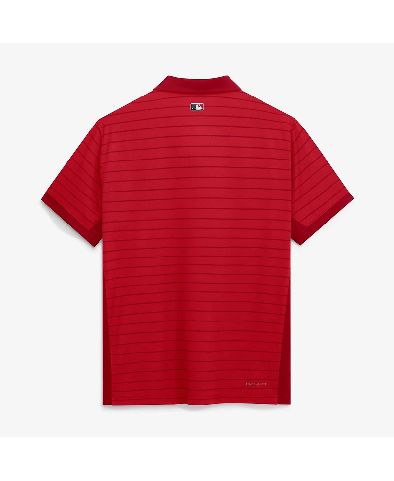Nike Men's Red Cleveland Guardians Authentic Collection Striped Victory Dri-fit Polo Shirt