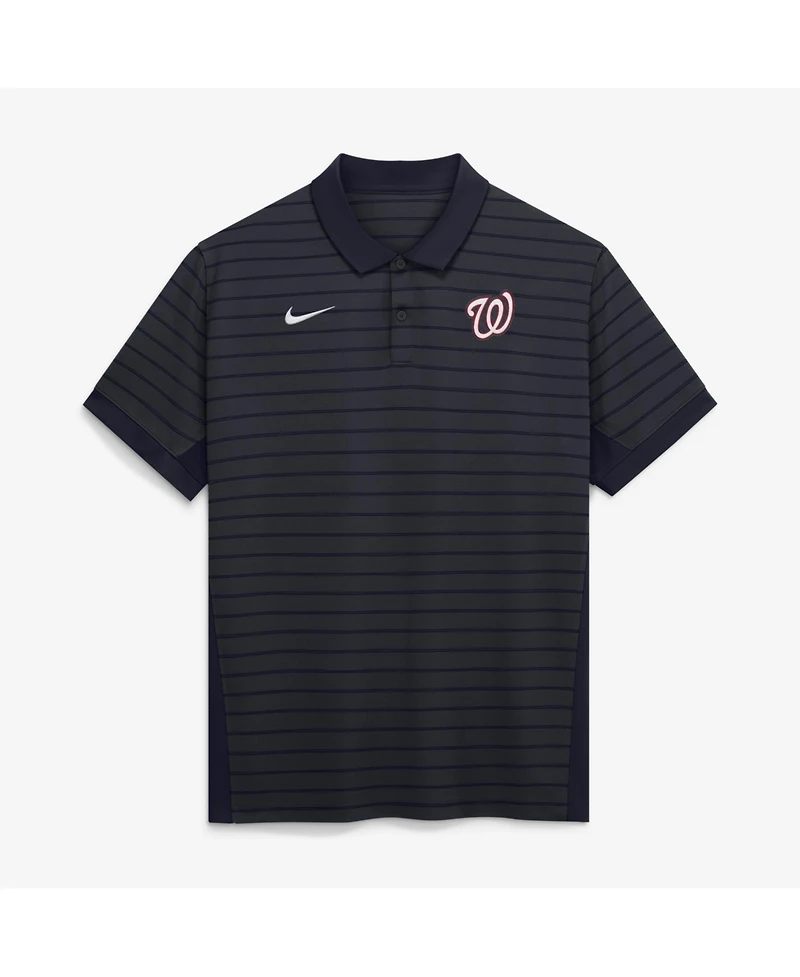 Nike Men's Navy Washington Nationals Authentic Collection Striped Victory Dri-fit Polo Shirt