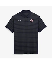 Nike Men's Navy Washington Nationals Authentic Collection Striped Victory Dri-fit Polo Shirt