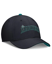 Nike Men's Navy Seattle Mariners Primetime Rise Dri-fit Flex Hat