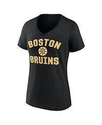 Logo Athletic Women's Black Boston Bruins Arch Victory V-Neck T-Shirt