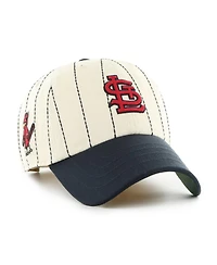 '47 Brand Men's x Rawlings Natural/Navy St. Louis Cardinals Pinstripe Clean Up Adjustable Hat
