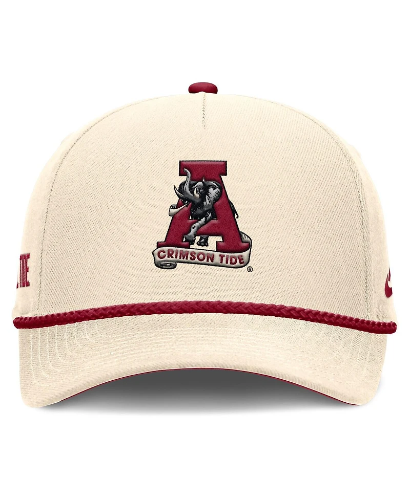 Nike Men's and Women's Natural Alabama Crimson Tide Legacy Vintage Rope Rise Adjustable Hat