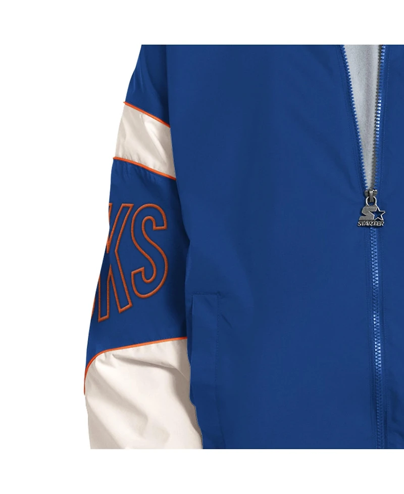 Starter Men's Royal New York Knicks The Gust Full-Zip Hooded Jacket