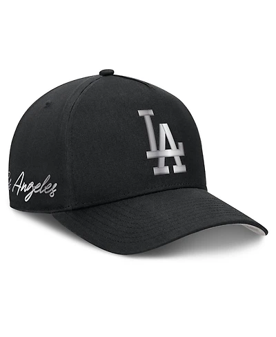 Nike Men's Black Los Angeles Dodgers Rise Dri-fit A-Frame Adjustable Hat