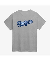Logo Athletic Men's Heather Gray Los Angeles Dodgers Wordmark T-Shirt