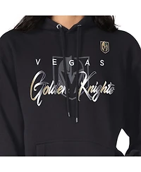 G-iii 4Her by Carl Banks Men's Black Vegas Golden Knights Shadow Logo Fleece Pullover Hoodie