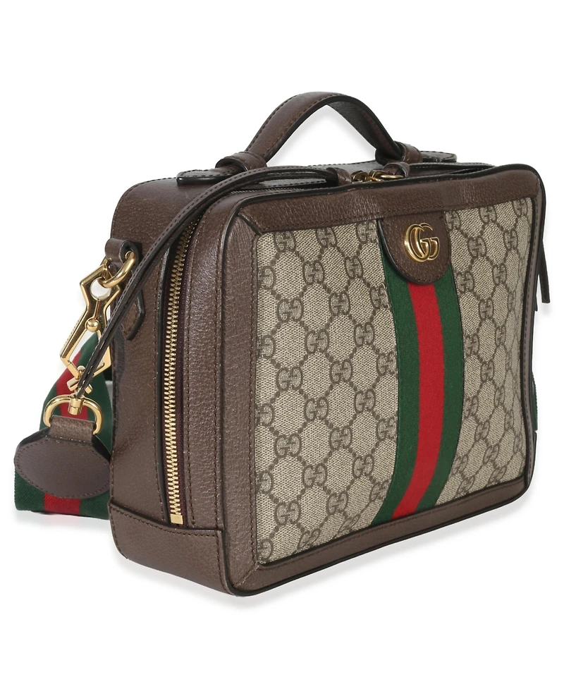 Pre-Owned Gucci Gg Supreme Small Ophidia Web Top Handle
