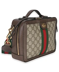 Pre-Owned Gucci Gg Supreme Small Ophidia Web Top Handle