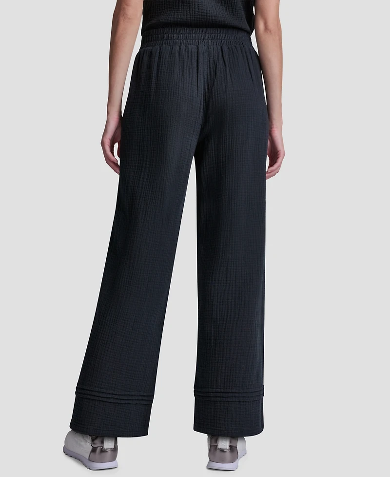 Dkny Jeans Petite Smocked Encased Elastic Waistband Ankle Length Pants