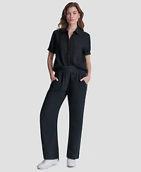 Dkny Jeans Petite Cuffed Short-Sleeve Shirt