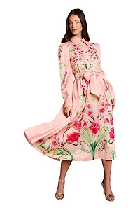 Coast Women's Border Print Organza Shirt Dress
