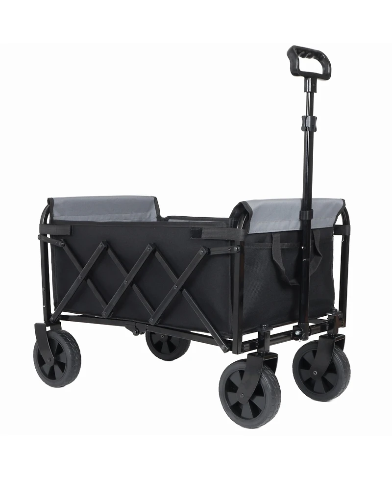Mondawe 3-in-1 Lightweight Collapsible Utility Carts - Storage Wagon/Trunk Organizer/Pet Wagon w/ 360degree(s) All-Terrain Wheels