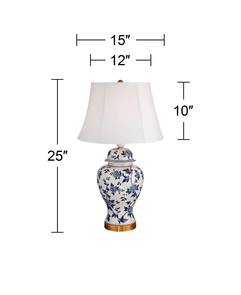 Barnes and Ivy Clarissa 25" High Traditional Table Lamps Set of 2 Vine Ceramic Living Room Bedroom Bedside