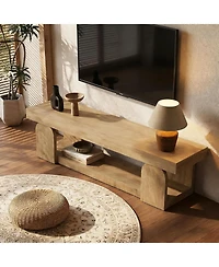 Tribesigns Tv Stand for Tvs up to Farmhouse Entertainment Center with Open Storage Shelf, Wood TV Media Console Television Stand