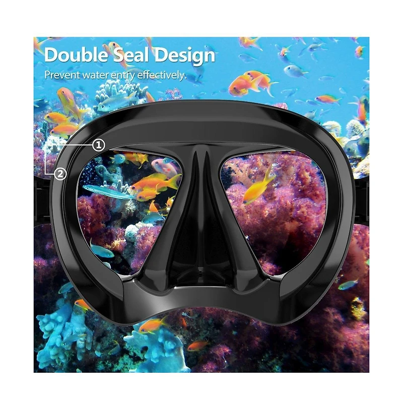 Gnuadz Snorkel Mask Panoramic Hd Anti-fog Tempered Glass
