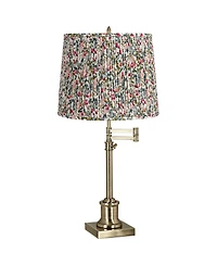 360 Lighting Westbury 36" Tall Large Traditional End Table Lamp Swing Arm Antique Brass Finish Meadow Shade Living Room