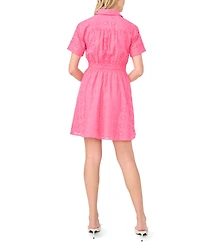 CeCe Women's Short-Sleeve Belted Mini Dress