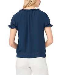 CeCe Women's Scoop Neck Short-Sleeve Blouse