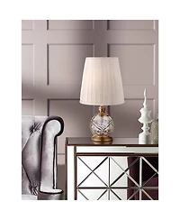Regency Hill Ida Traditional Accent Table Lamp 15" High Crystal Sphere Empire Shade for Bedroom Bedside Nightstand Office Family House Home