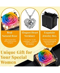 Gnuadz Preserved Roses With Love Necklace Gift