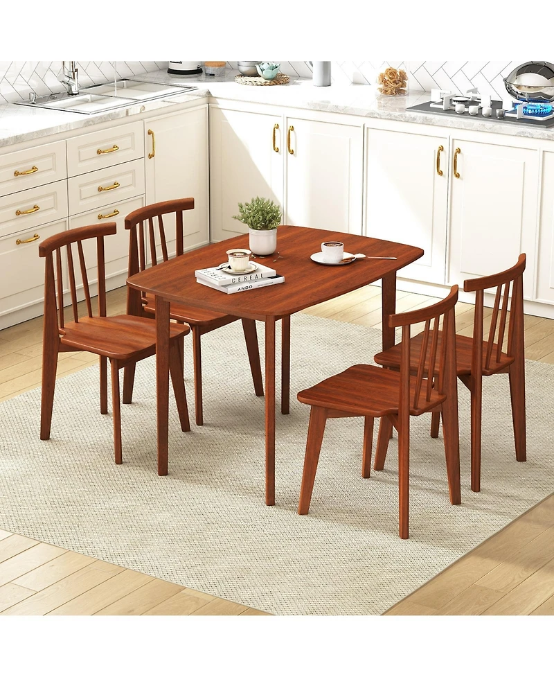 Slickblue Wooden Kitchen Table for 2-4 with Solid Rubber Wood Legs