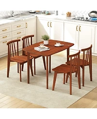Slickblue Wooden Kitchen Table for 2-4 with Solid Rubber Wood Legs